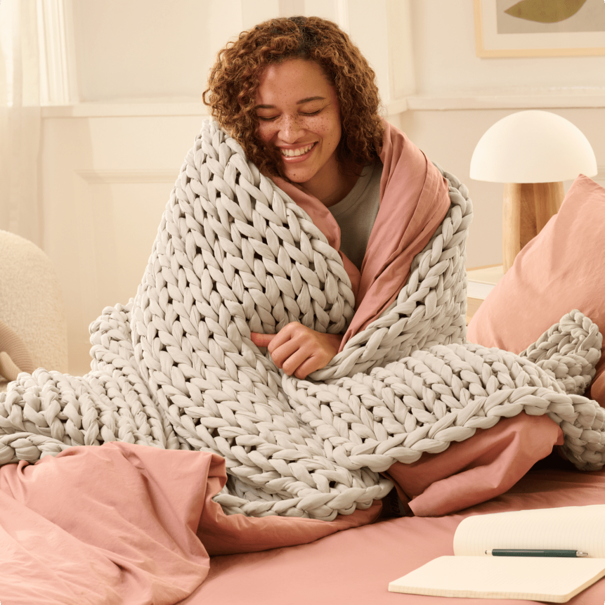Cotton Chunky Knit Weighted Blanket - velouisse