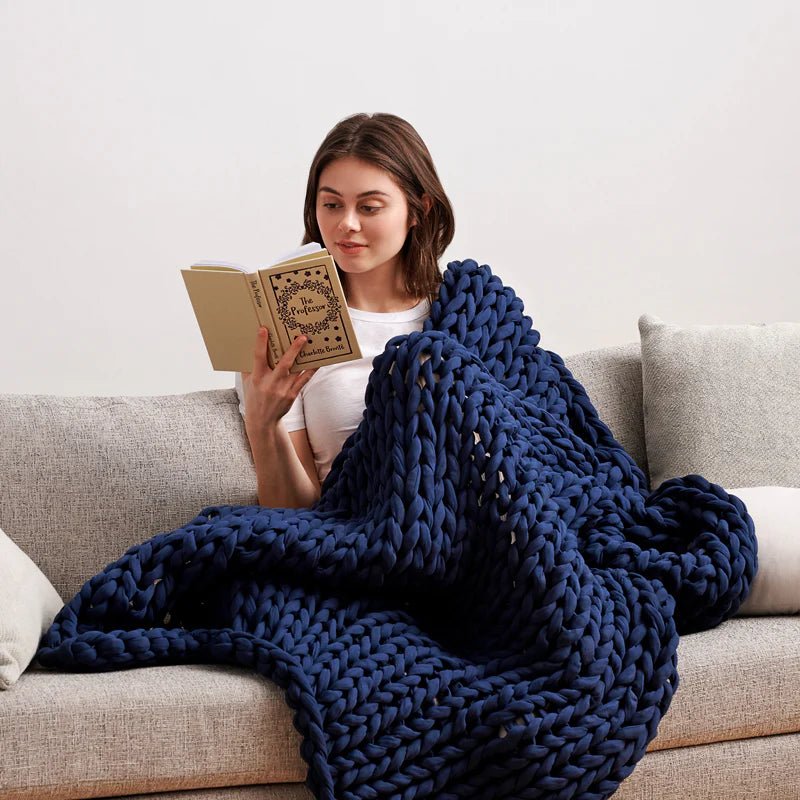 Cotton Chunky Knit Weighted Blanket - velouisse