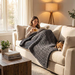 Cotton Chunky Knit Weighted Blanket - velouisse